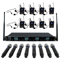ALL-INCLUSIVE 8-USER PROF DIGITAL PLL WIRELESS SYSTEM BOTH HANDHELD & BODY PACK W/ HEADSET MIC